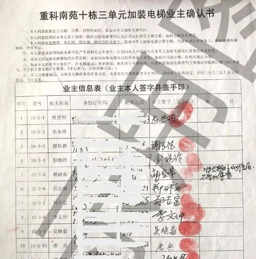 加裝電梯業(yè)主確認(rèn)書